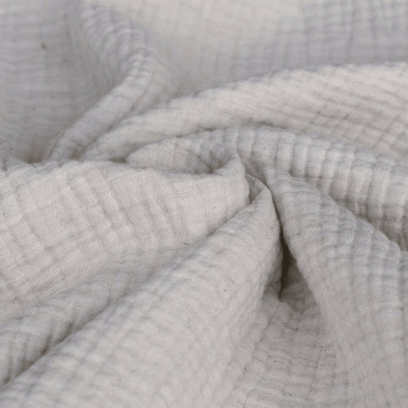 Baumwoll - Leinen Musselin (dreilagig) Natur - Würfel & Mütze