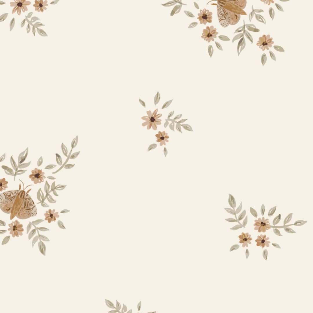 Musselin Blumenmotte - Würfel & Mütze