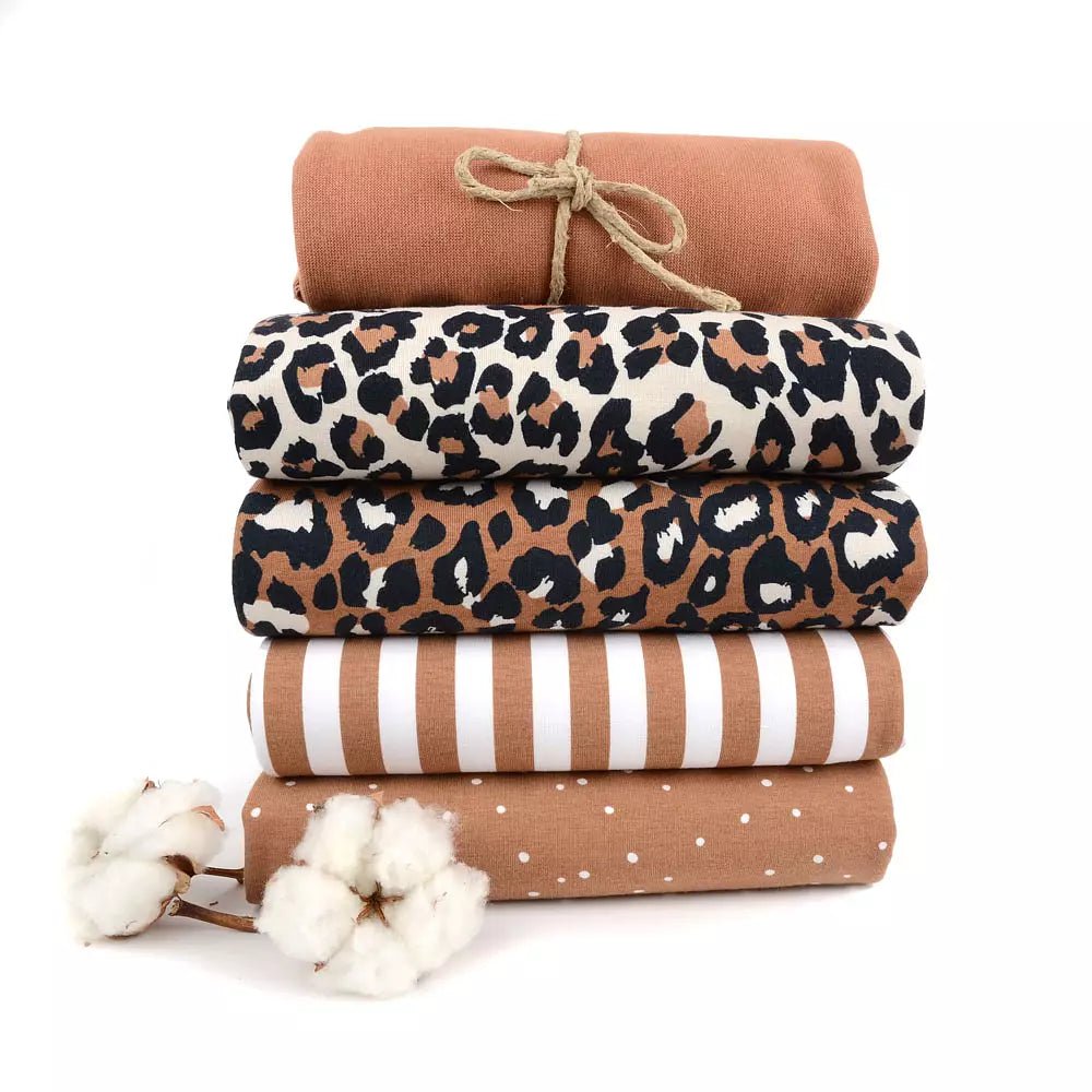 Tygdrömmar Bio Jersey "Mini Spots" Sandstorm - Würfel & Mütze