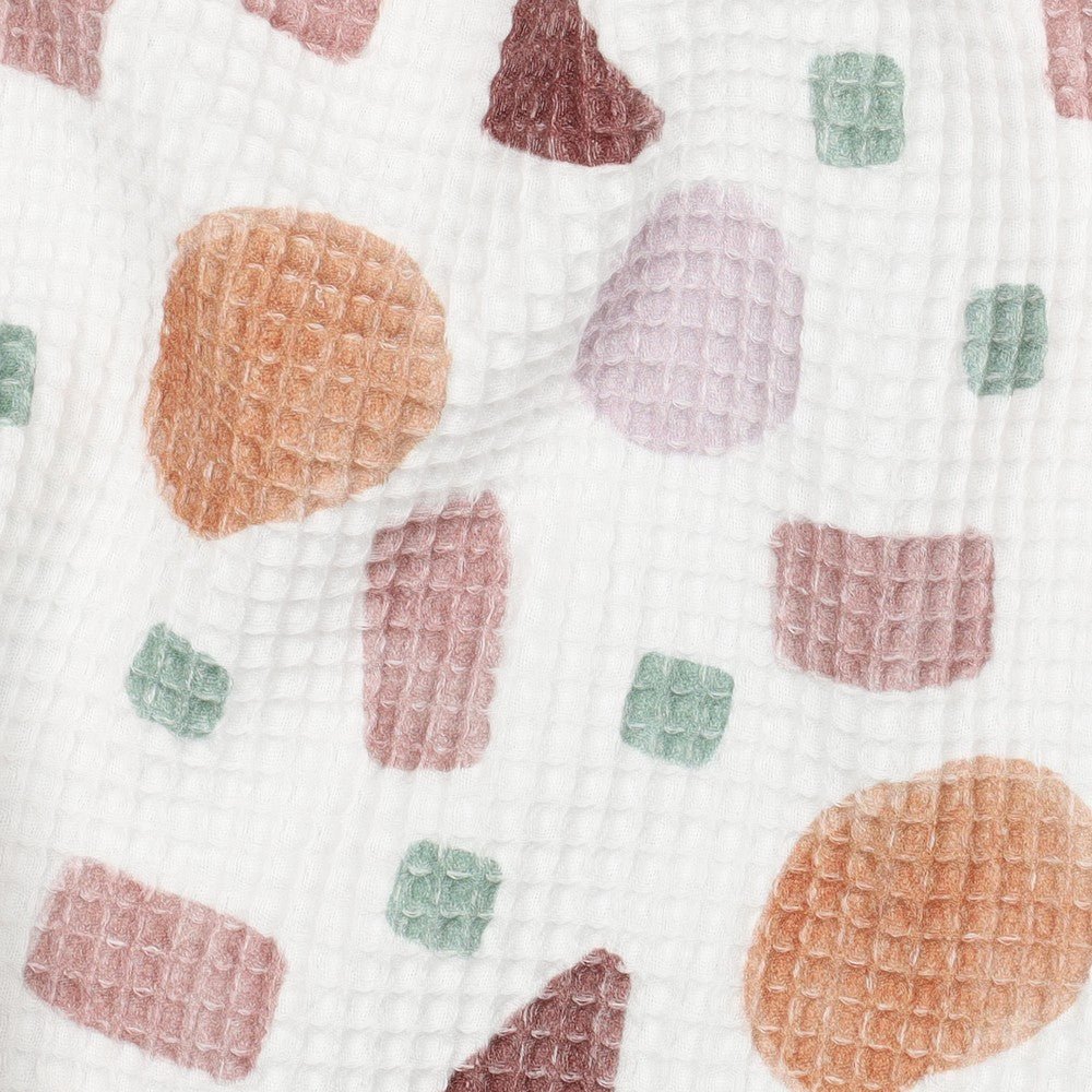 Waffelpiqué Bunte Formen - Würfel & Mütze