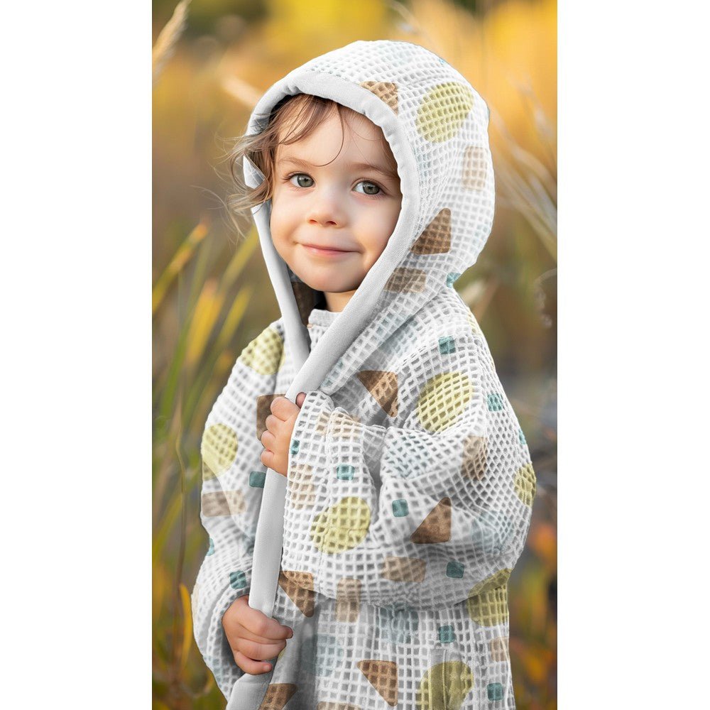 Waffelpiqué Bunte Formen - Würfel & Mütze