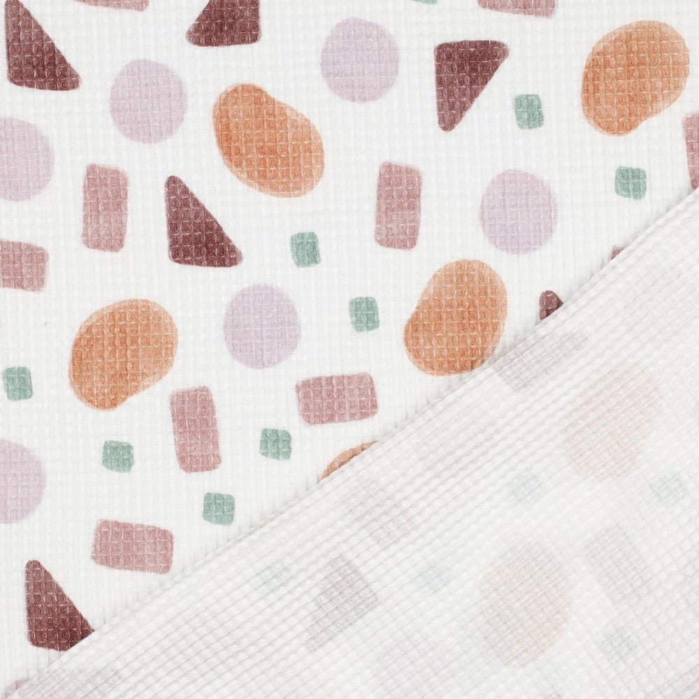 Waffelpiqué Bunte Formen - Würfel & Mütze