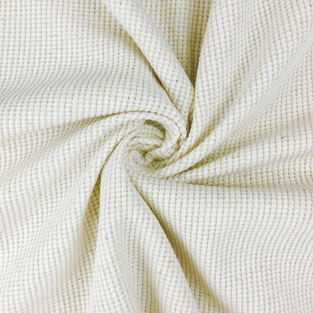 Baumwoll-Leinen Waffeljersey Natur - Würfel & Mütze