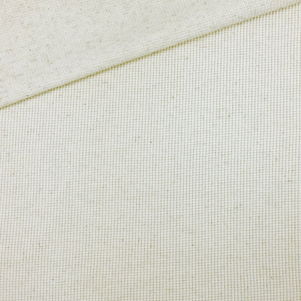 Baumwoll-Leinen Waffeljersey Natur - Würfel & Mütze