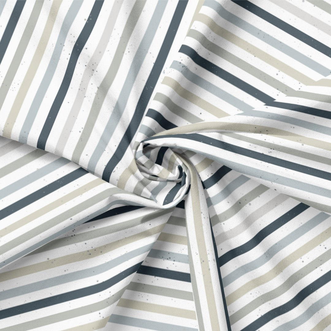 Bio French Terry Stripes Greenery - Würfel & Mütze