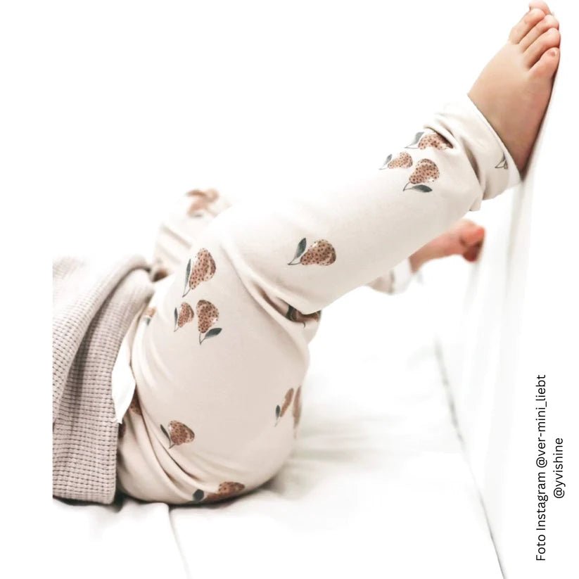 Bio Jersey Zimtbirne beige - Würfel & Mütze