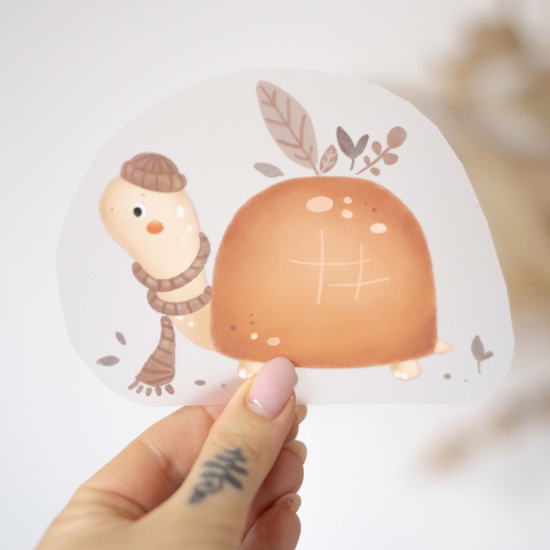 Bügelbild "Schildkröte" - Würfel & Mütze