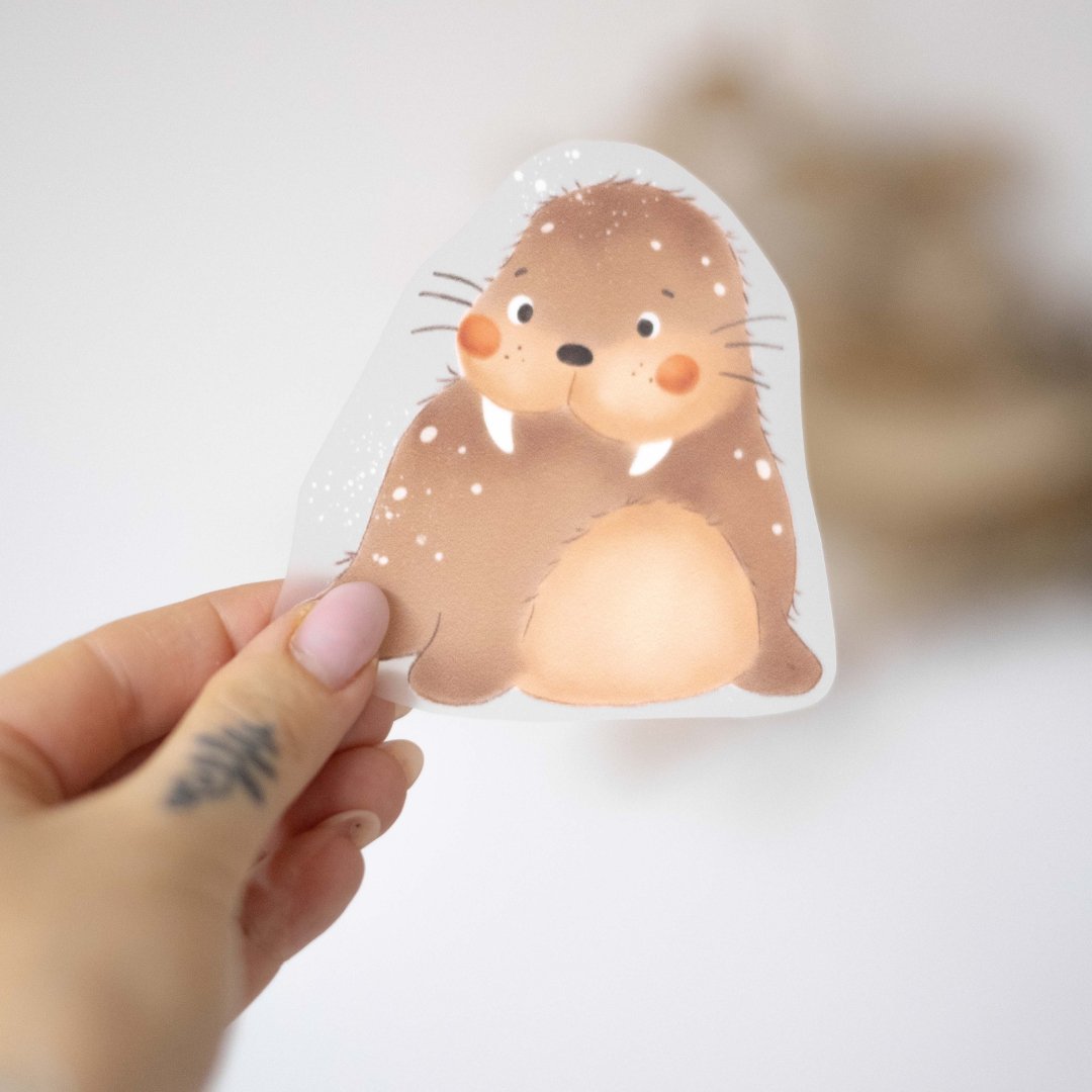 Bügelbild "Walross" - Würfel & Mütze