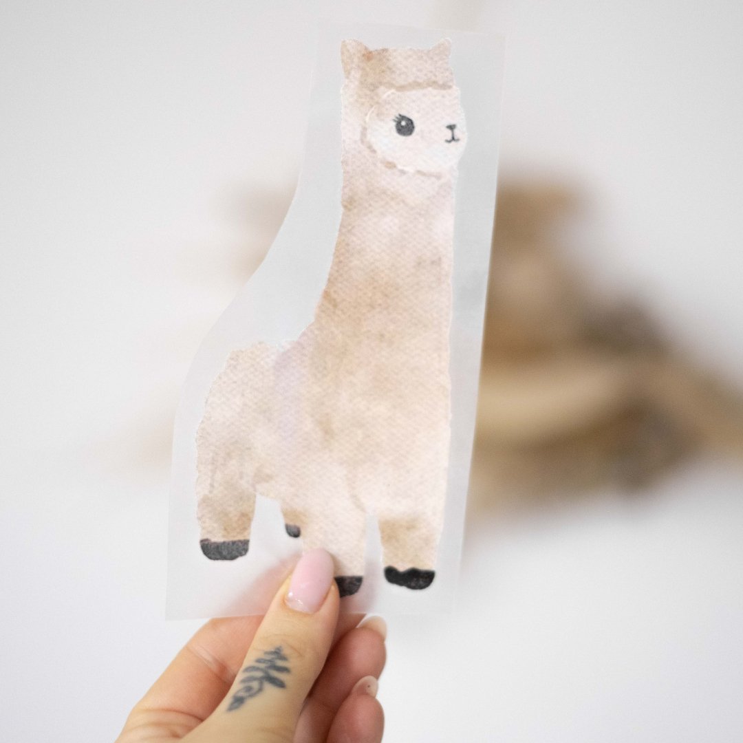 Eigenproduktion Bügelbild "No drama lama“ - Würfel & Mütze