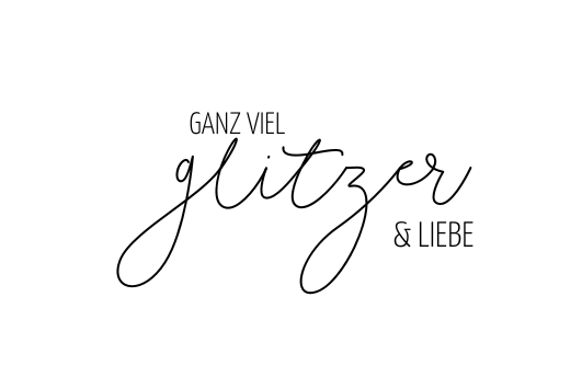 Eigenproduktion Label "Viel Glitzer & Liebe" - Würfel & Mütze