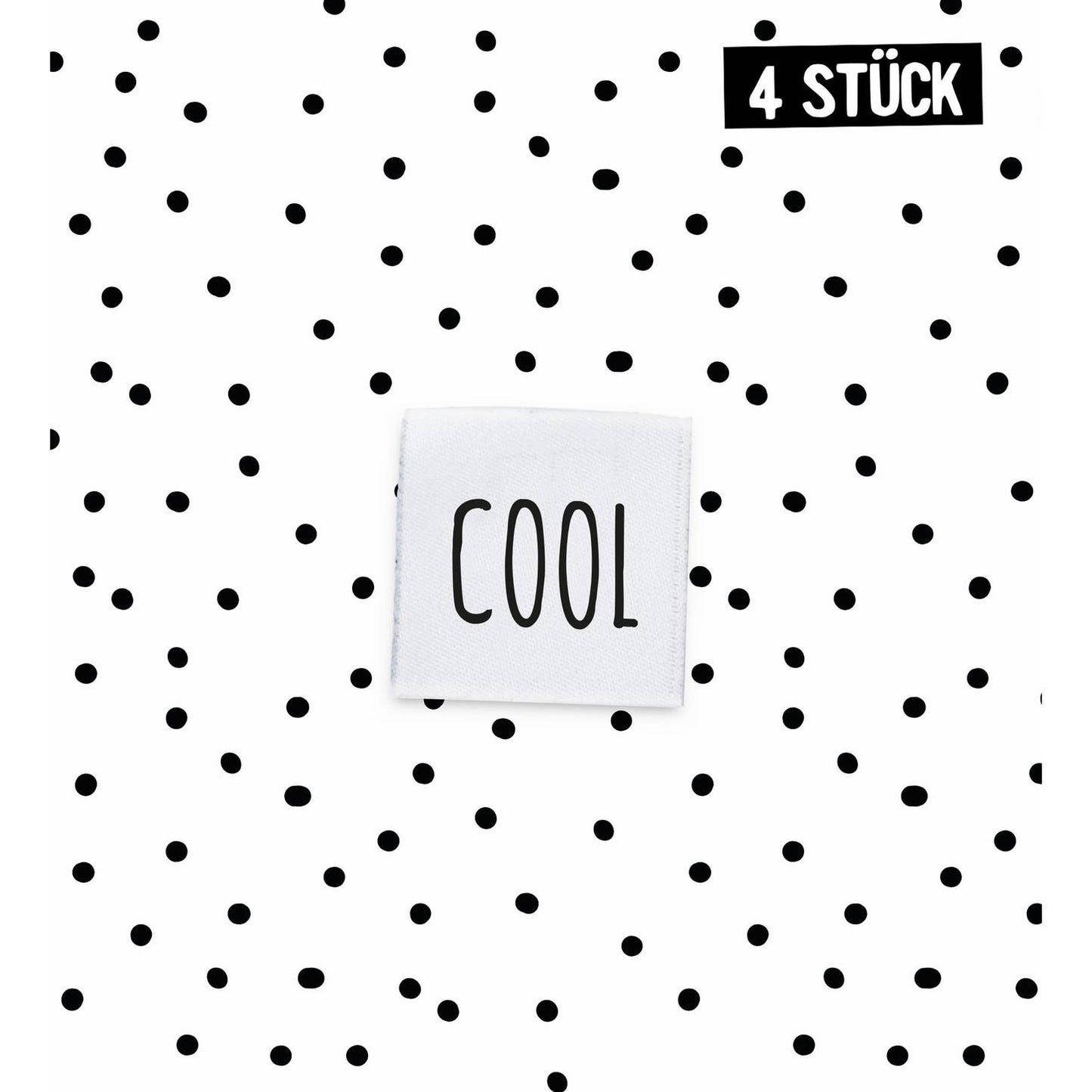 Mini-Weblabel *Cool* - 4er Pack - Würfel & Mütze