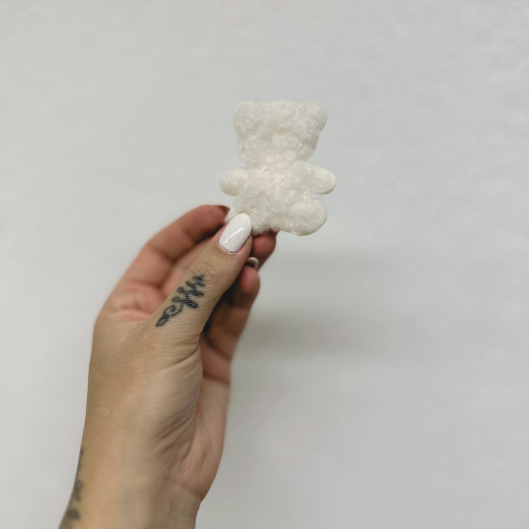 Patch Kuschelbär Creme - Würfel & Mütze