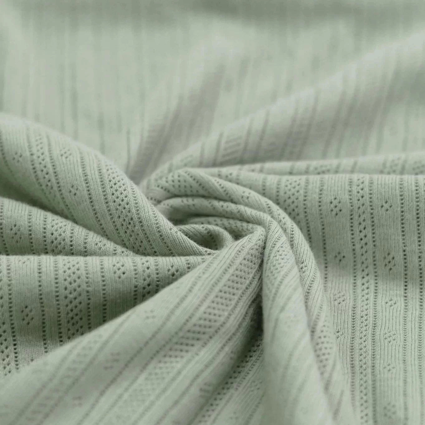 Pointoille Feinstrickjersey Dusty Green - Würfel & Mütze