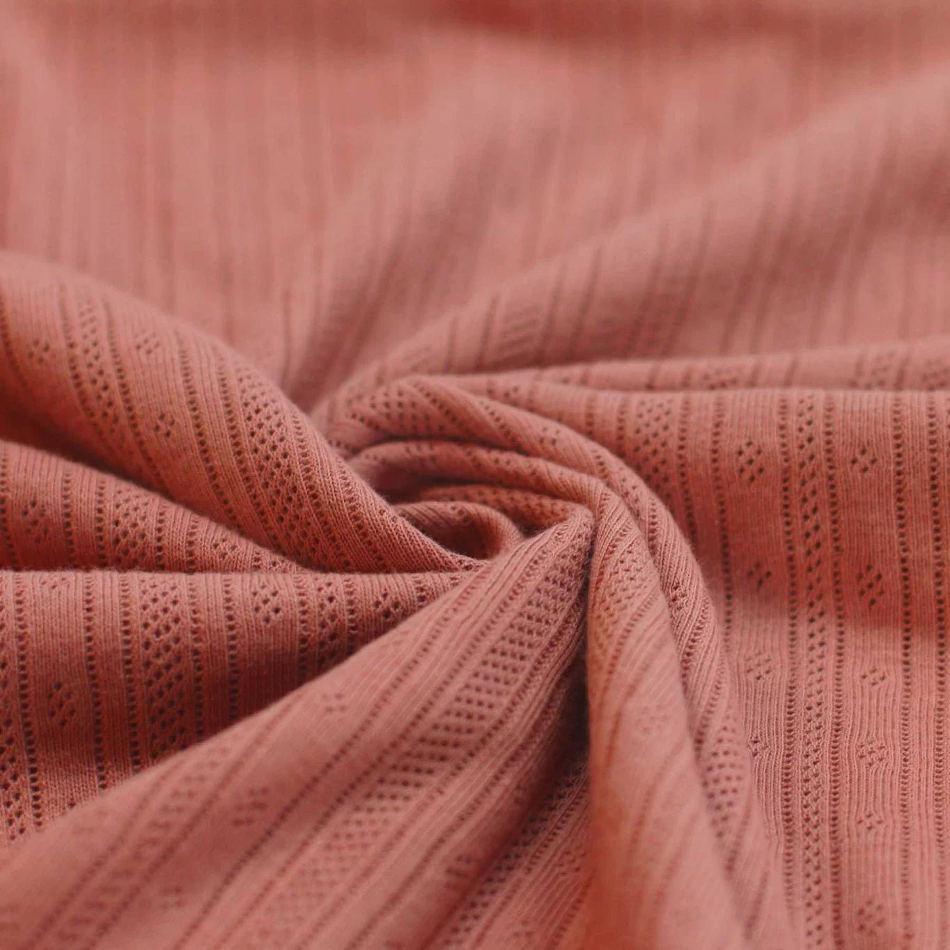 Pointoille Feinstrickjersey Lehmrosa - Würfel & Mütze