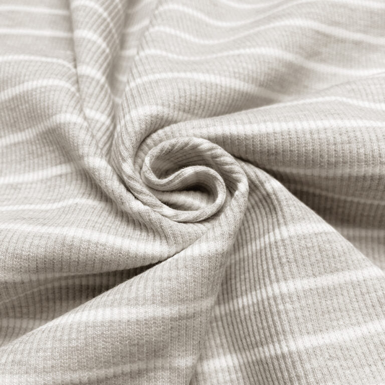 Ribjersey Streifen Cream - Würfel & Mütze