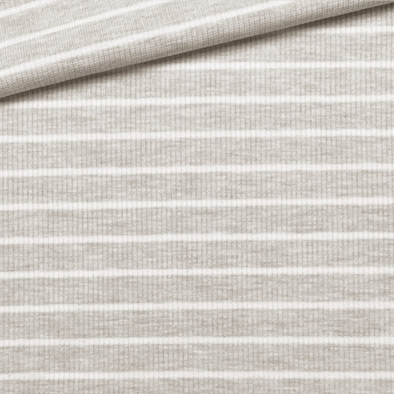 Ribjersey Streifen Cream - Würfel & Mütze