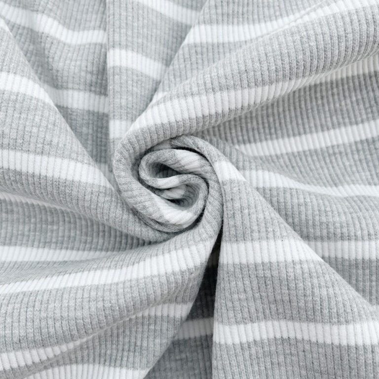 Ribjersey Streifen Hellgrau - Würfel & Mütze