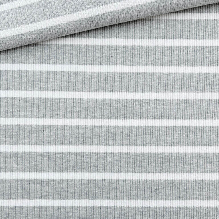 Ribjersey Streifen Hellgrau - Würfel & Mütze