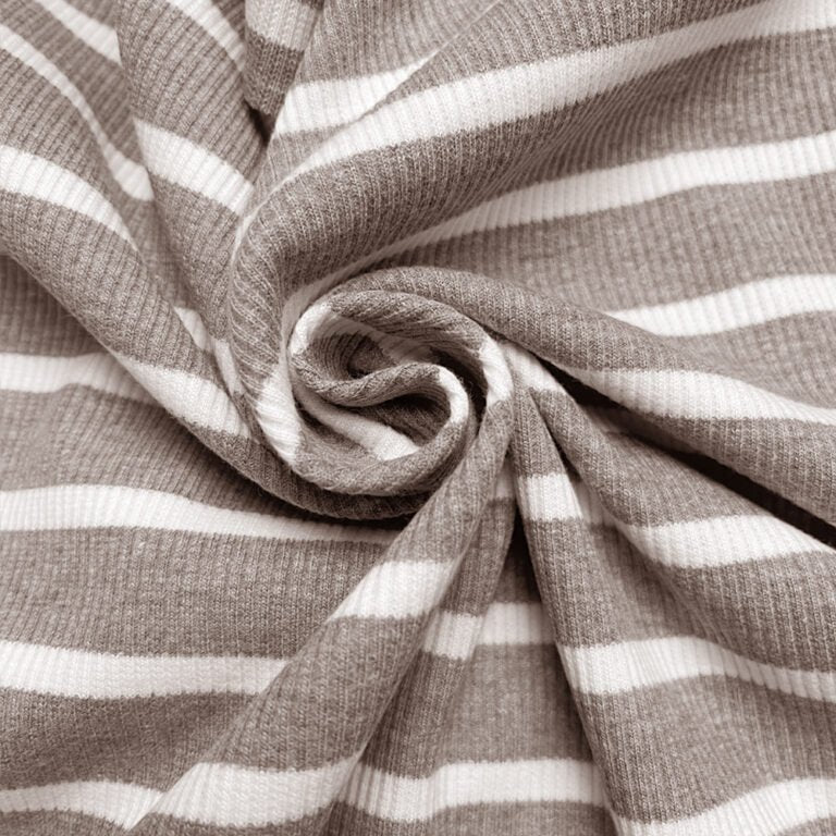 Ribjersey Streifen Schokobraun - Würfel & Mütze