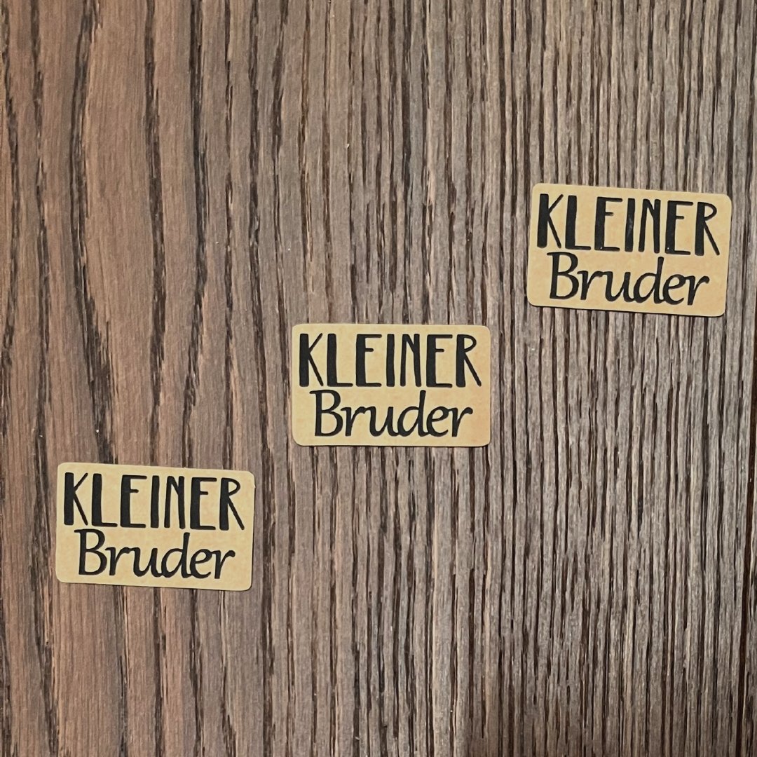 Snap Pap Label "kleiner Bruder" - Würfel & Mütze
