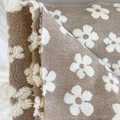 Teddy Blumen Taupe - Würfel & Mütze