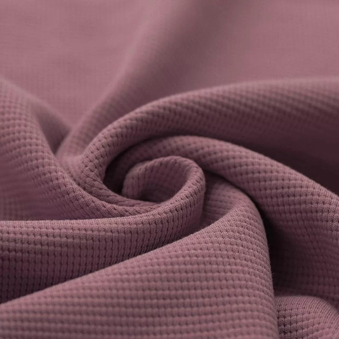 Waffelstrick "Altmauve" - Würfel & Mütze