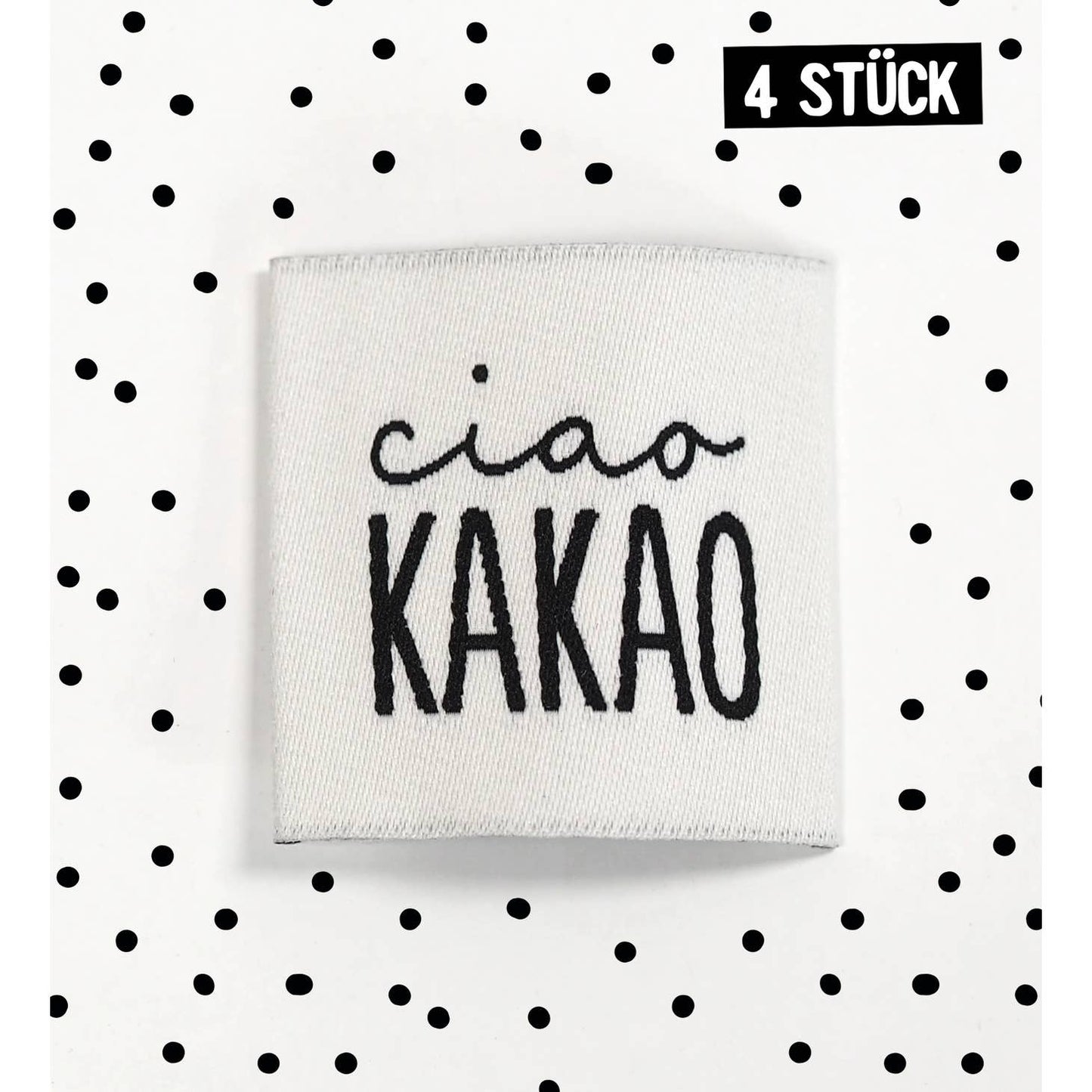 Weblabel *Ciao Kakao* 3,5X3,5 Cm - 4er Pack - Würfel & Mütze