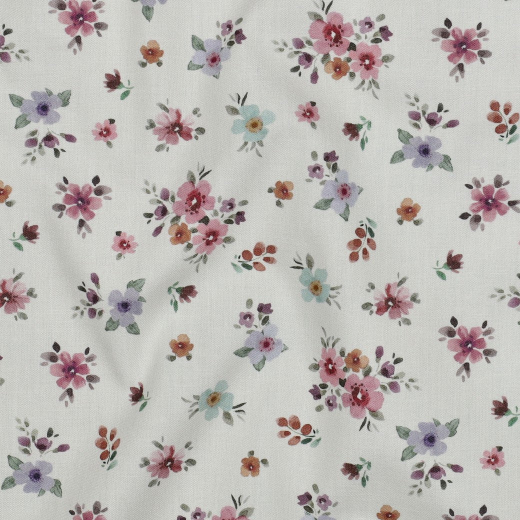Popeline - Mini Flowers White