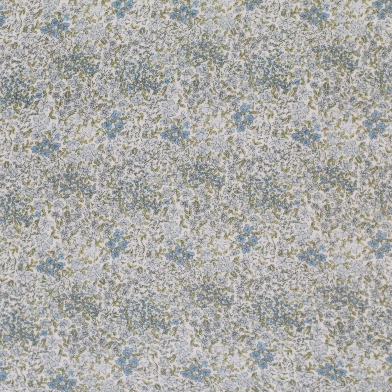 Musselin Blüten Jeansblau