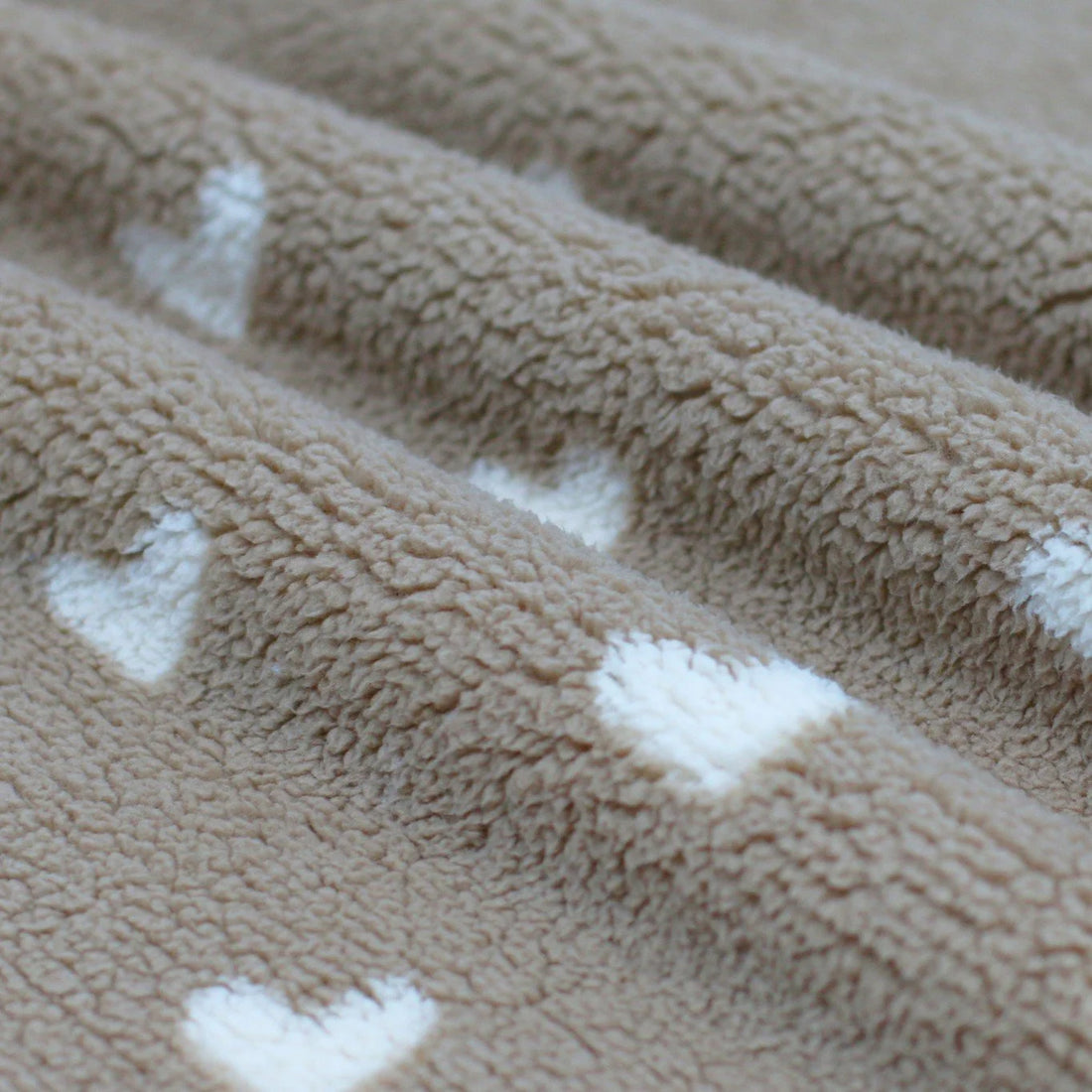 Teddystoff Herzen Taupe
