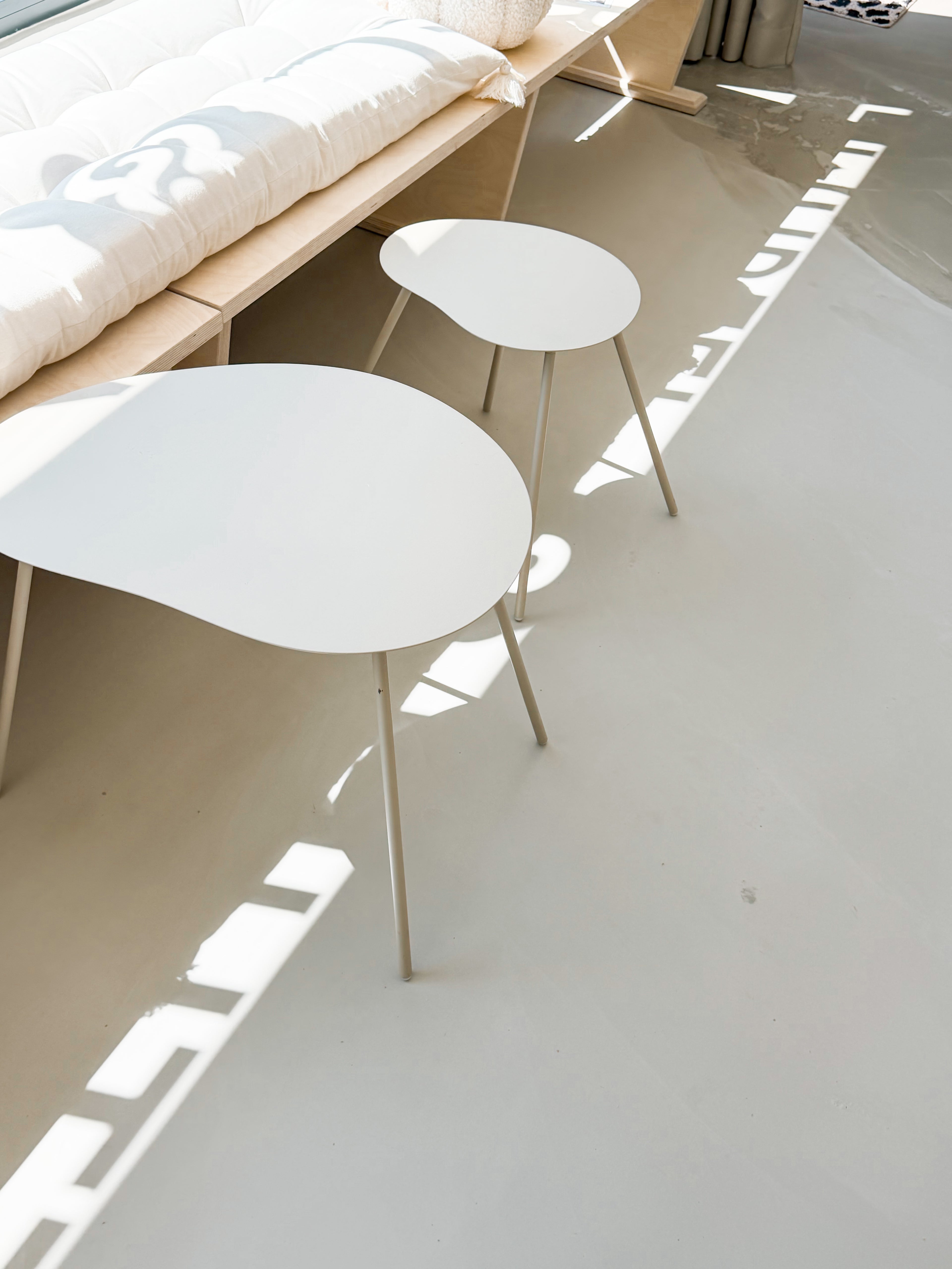Metalltische helles Taupe (2-teilig)