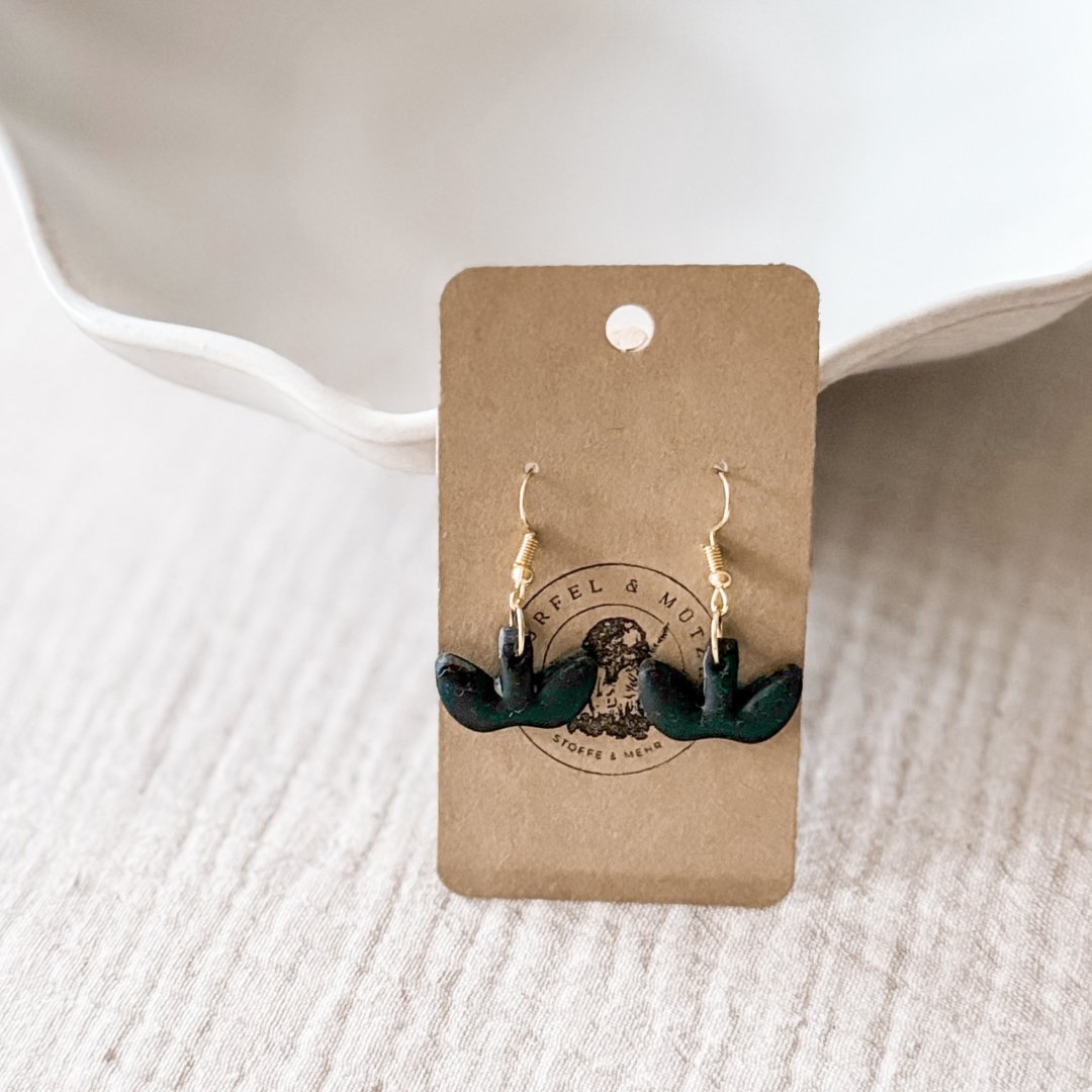 Fimo Ohrringe Alaia Black - Würfel &amp; Mütze
