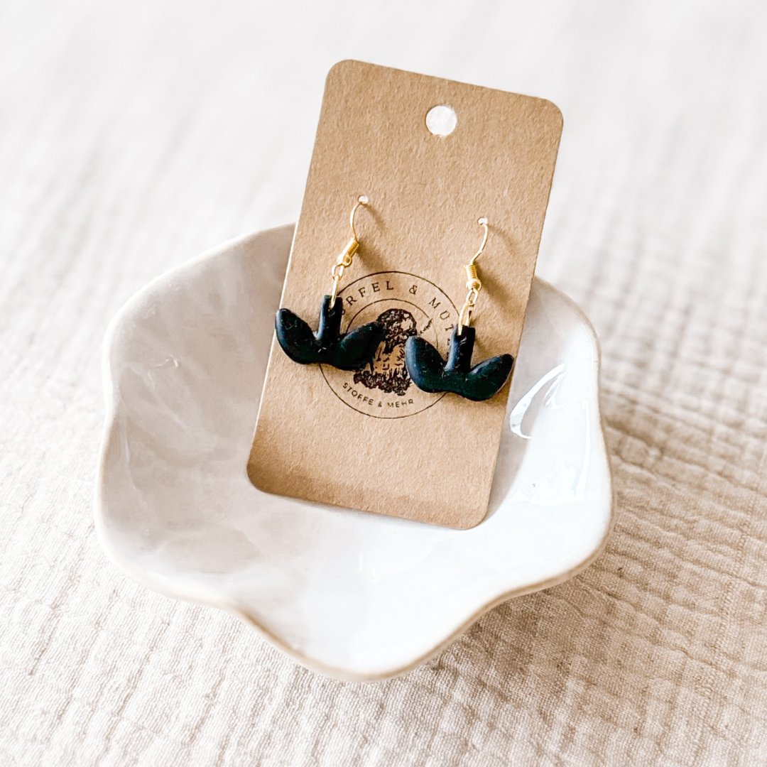 Fimo Ohrringe Alaia Black - Würfel &amp; Mütze