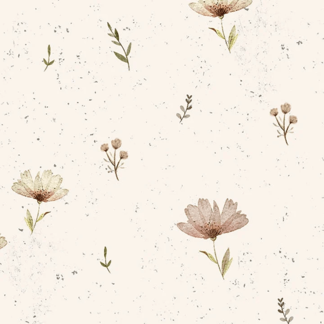 Musselin Boho Flowers - Würfel &amp; Mütze