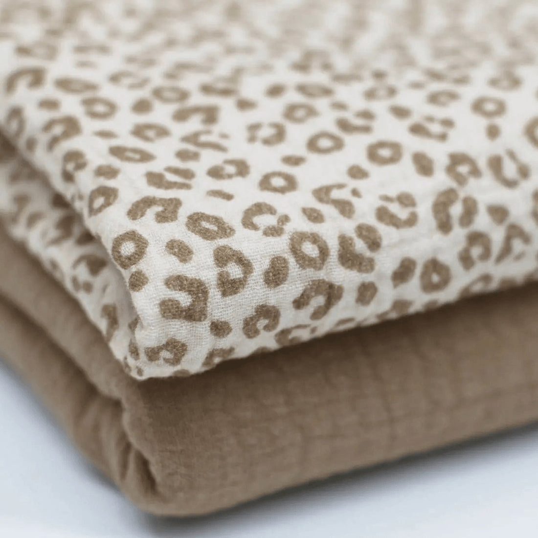 Musselin Leo Beige - Würfel &amp; Mütze