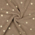 Teddystoff "Embroidery Flowers" Taupe - Würfel & Mütze