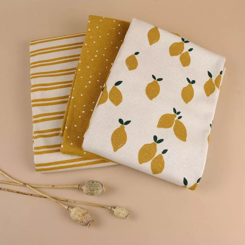 Tygdrömmar Bio Ribjersey Lemons - Würfel &amp; Mütze