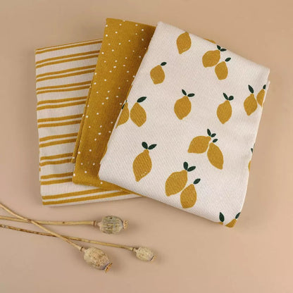 Tygdrömmar Bio Ribjersey Lemons - Würfel &amp; Mütze