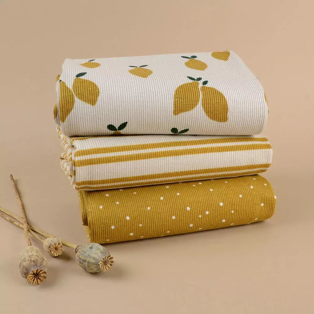 Tygdrömmar Bio Ribjersey Lemons - Würfel &amp; Mütze
