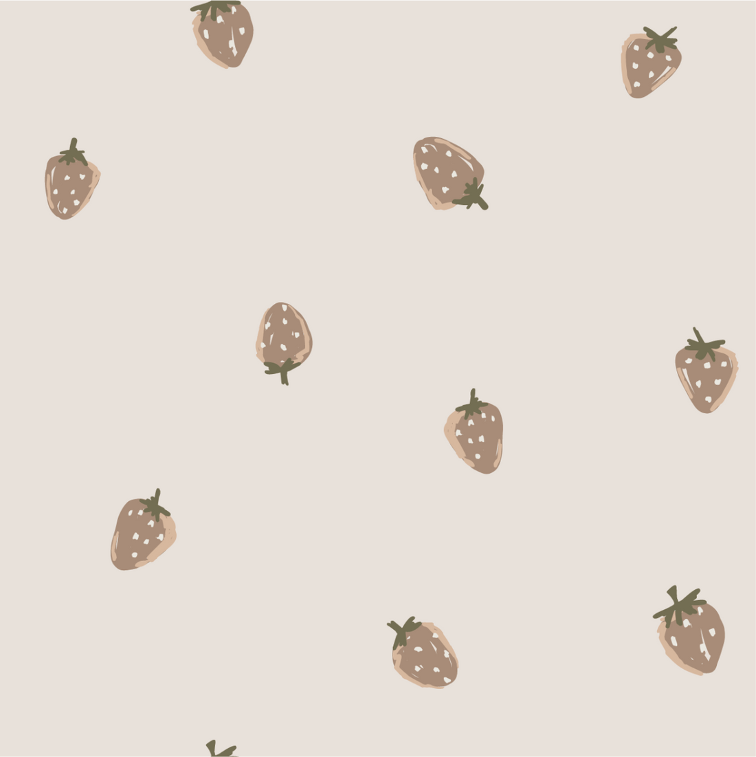 Vorbestellung Eigenproduktion Bio French Terry Strawberries Taupe - Würfel &amp; Mütze