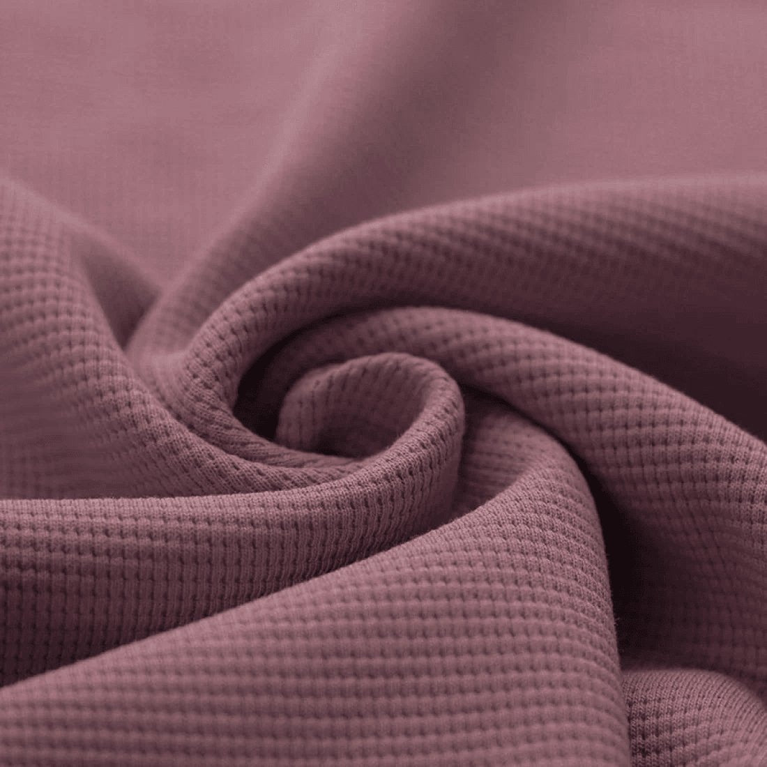 Waffelstrick Jersey &quot;Altmauve&quot; - Würfel &amp; Mütze