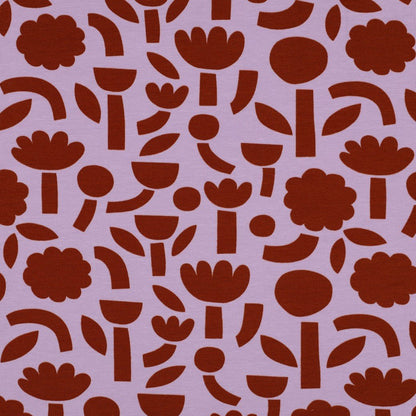 Bio Jersey Flowers Lavender Jennifer Bouron - Würfel &amp; Mütze