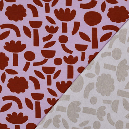 Bio Jersey Flowers Lavender Jennifer Bouron - Würfel &amp; Mütze