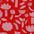 Bio Jersey Flowers Red Jennifer Bouron - Würfel & Mütze
