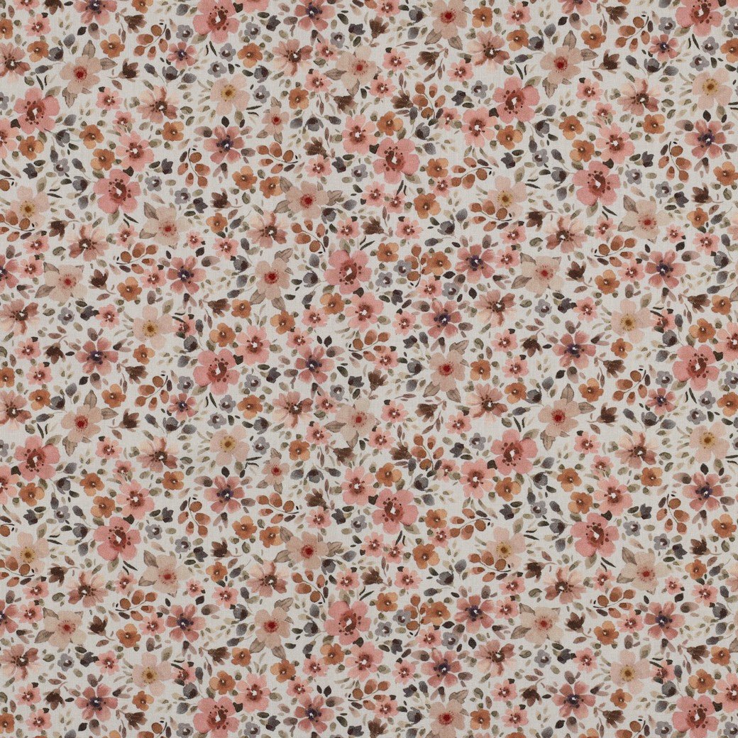 Popeline - Fine Flowers Peach - Würfel &amp; Mütze