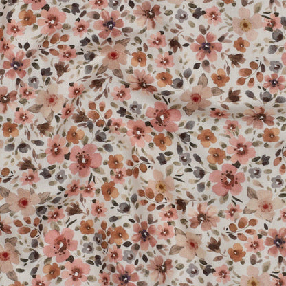 Popeline - Fine Flowers Peach - Würfel &amp; Mütze