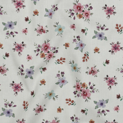 Popeline - Mini Flowers White - Würfel &amp; Mütze