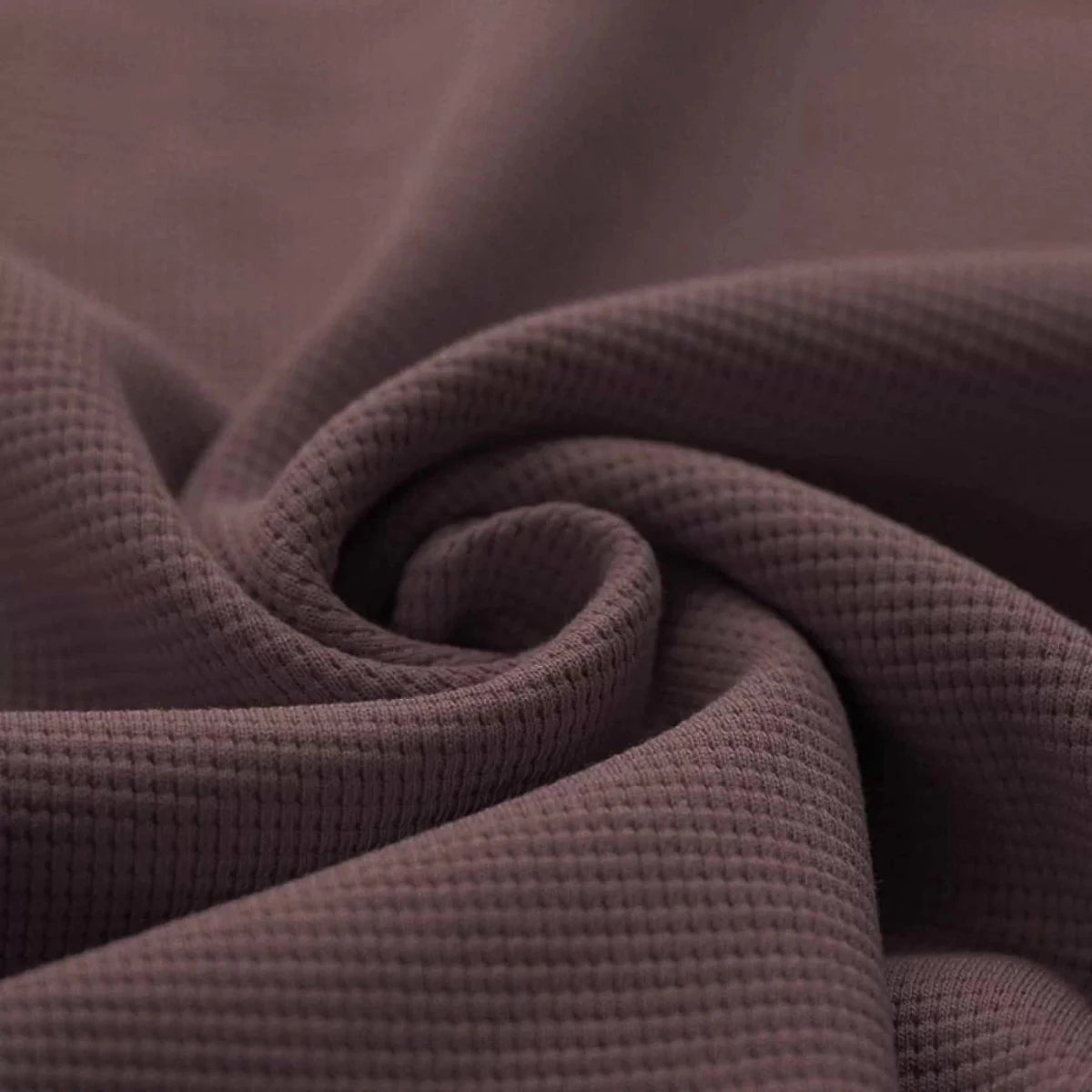 Waffelstrick Jersey "Darkmauve" - Würfel &amp; Mütze