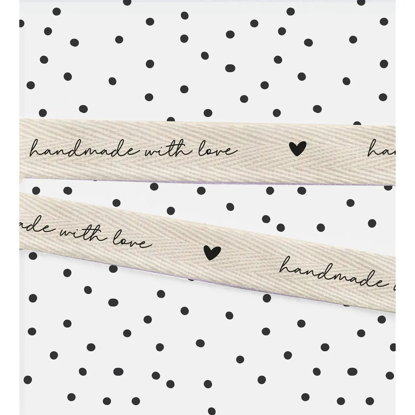 Baumwolle-Band - Handmade with love - Würfel & Mütze