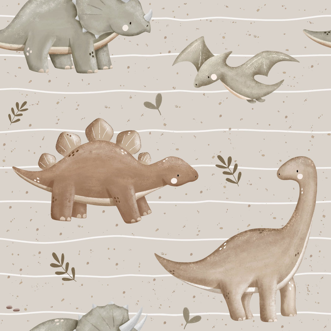 Eigenproduktion Bio French Terry &quot;Boho Dino&quot; - Würfel &amp; Mütze